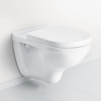Set vas wc suspendat Direct Flush, Compact, cu capac soft close, Villeroy & Boch seria O Novo 5668HR01 - detaliu 4