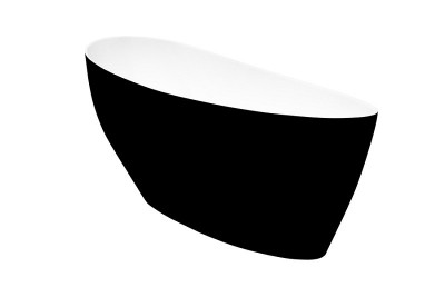 Cada de baie freestanding ovala, Black & White, Besco Keya BSCWMD-165-KBW - amb 3