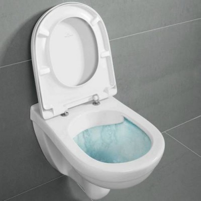 Set vas wc suspendat Direct Flush, Compact, cu capac soft close, Villeroy & Boch seria O Novo 5668HR01 - detaliu 2