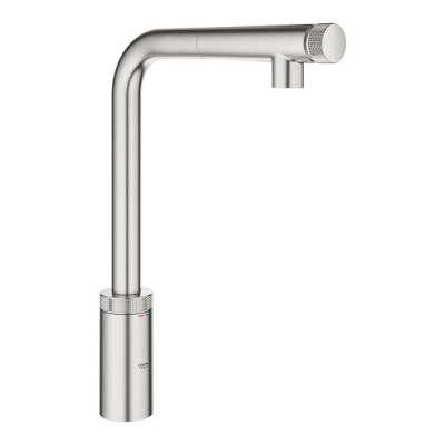 Baterie bucatarie, pipa inalta L, dus extractabil, Grohe Minta Smartcontrol crom mat (supersteel) 31613DC0
