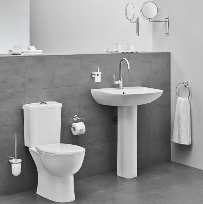Set vas wc Rimless orizontal cu rezervor alimentare laterala si capac soft close  Grohe Bau Ceramic 39346000