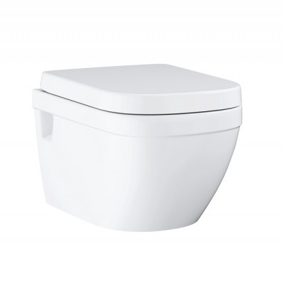 Set vas wc suspendat Rimless, cu capac soft close, Grohe Euro Ceramic 39703000