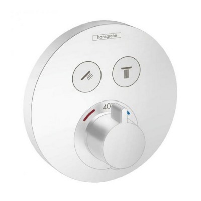 Baterie de dus termostatata, incastrata, alb mat (matt white), Hansgrohe ShowerSelect S 15743700