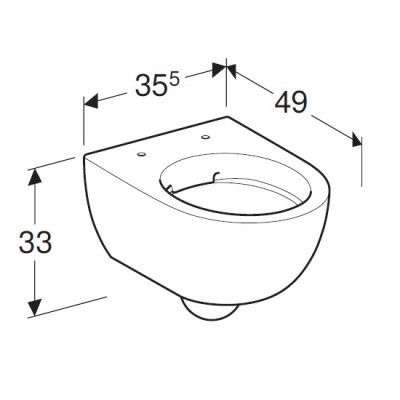Vas wc suspendat Compact, cu prindere ascunsa, Rimfree, Geberit Selnova 500.377.01.2 tech
