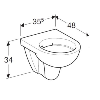 Vas wc suspendat Compact, Rimfree, Geberit Selnova 500.349.01.1 tech