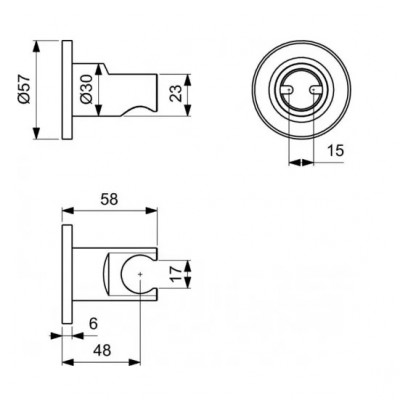 Suport para de dus Porter, gri inchis (magnetic grey), Ideal Standard IdealRain BC806A5 tech