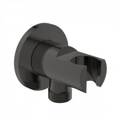 Cot racord cu suport para de dus Fixfit, gri inchis (magnetic grey), Ideal Standard IdealRain BC807A5