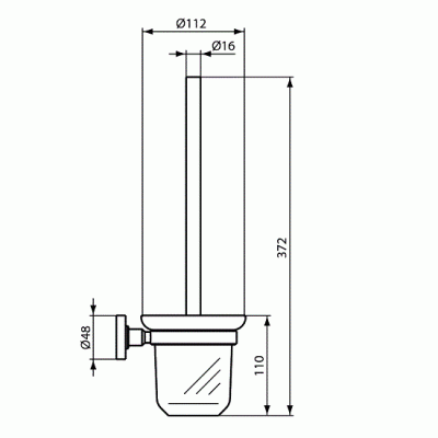 Perie wc cu support, negru mat (silk black), Ideal Standard IOM A9119XG tech