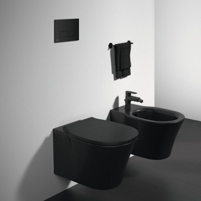 Vas wc suspendat cu fixare ascunsa, AquaBlade, negru mat, Ideal Standard Connect Air E0054V3