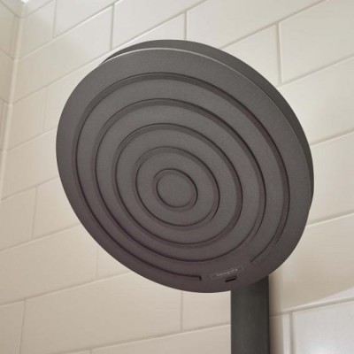 Sistem de dus Showerpipe 260 2jet EcoSmart, cu baterie termostatata ShowerTablet Select 400, negru mat (matt black), Hansgrohe Pulsify S 24241670 detaliu 2