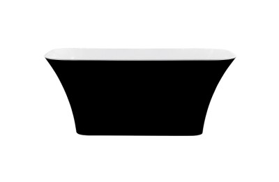 Cada de baie freestanding dreptunghiulara, alb-negru (black & white), Besco Assos BSCWMD-160-ABW - detaliu 2