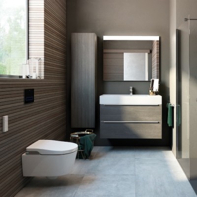 Set vas wc Smart suspendat Rimless, cu functie de bideu si capac soft close, Roca Inspira In-Wash 803060001 - amb 1