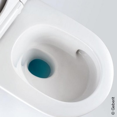 Set vas wc suspendat cu spalare verticala, TurboFlush alb mat, cu capac soft close ornament crom, Geberit One 500.202.JT.1 - detaliu 1