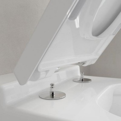 Vas wc suspendat Direct Flush, prindere ascunsa, alb, cu capac soft close, Villeroy & Boch Finion 4664R0R1+9M88S1R1 - amb 13