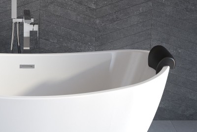 Tetiera pentru cada de baie, neagra, Besco Milo ZWMLB - detaliu