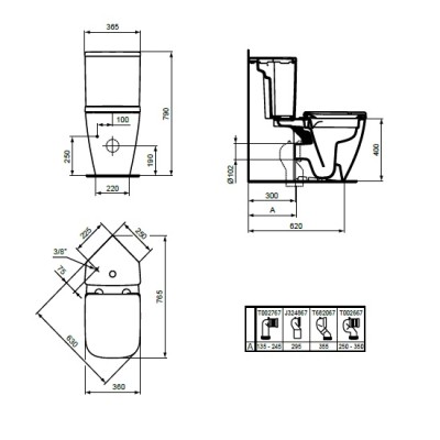 Set vas wc Rimless, cu rezervor de colt, Ideal Standard i.life S T459601+T520101 - tech