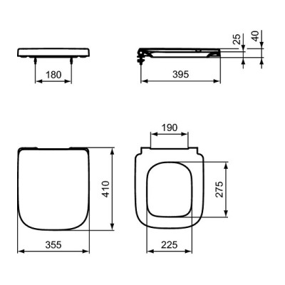 Capac normal pentru vas wc, Ideal Standard i.Life T473601 - tech