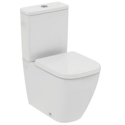 Set vas wc Rimless, Compact, cu rezervor alimentare inferioara si capac normal, Ideal Standard i.Life S T500001+T473501+T473601