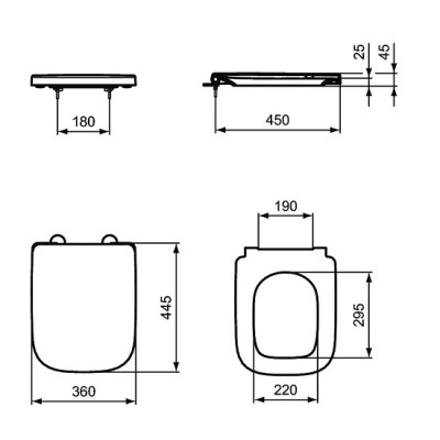 Capac soft close pentru vas wc, Ideal Standard i.Life B T468301 - tech
