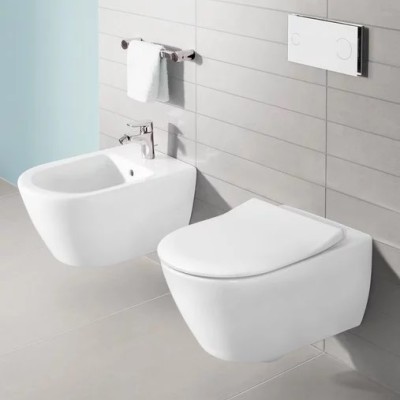 Set vas wc suspendat Direct Flush cu capac soft close slim VILLEROY & BOCH seria SUBWAY 2.0 5614R201 - amb 5