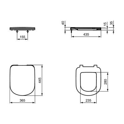 Capac vas wc, inchidere normala, Ideal Standard i.life A T467801 - tech