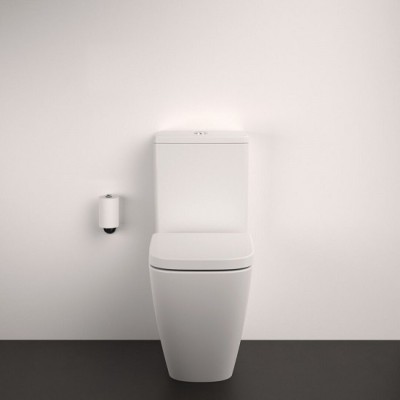 Set vas wc Rimless, Compact, cu rezervor alimentare laterala si capac normal, Ideal Standard i.Life S T500001+T499801+T473601 - amb 2