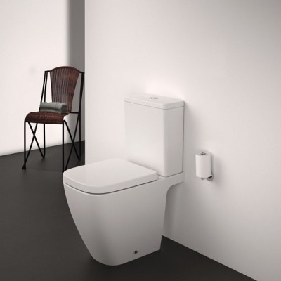 Set vas wc Rimless, Compact, cu rezervor alimentare laterala si capac soft close, Ideal Standard i.Life S T459601+T499801+T473701 - amb 3