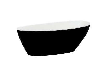 Cada de baie freestanding ovala, 170 cm, Black & White, Besco Goya BSCWMD-170-GBW - detaliu 1