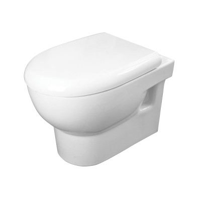 Set vas wc suspendat Compact Rimless, cu capac soft close si rezervor incastrat, cu clapeta alba, Deante Avis CDAA6ZPW - detaliu 3