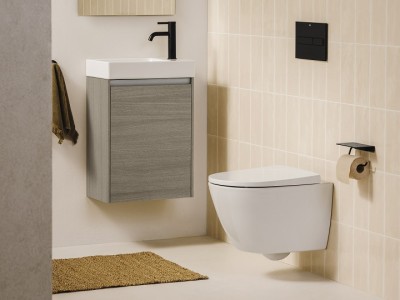 Set vas wc suspendat Compact, cu fixare ascunsa, cu capac soft close, alb, Roca Ona Rimless 346688000+801E22001 - amb 1