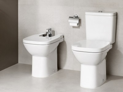 Set vas wc Rimless, cu rezervor alimentare laterala, Roca Debba Square 34299L000+341990000 - amb 4