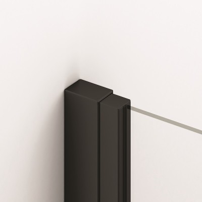 Profil compensator de fixare la perete, extins, negru mat.