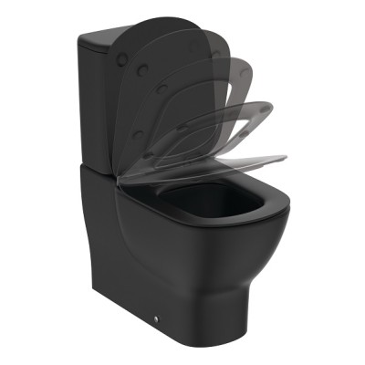 Set vas wc BTW AquaBlade, cu rezervor alimentare inferioara si capac soft close, negru, Ideal Standard Tesi T5560V3+T3568V3+T3527V3 - detaliu 3