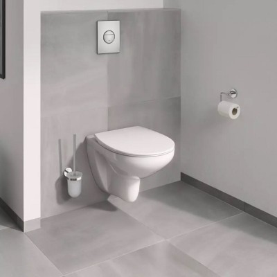 Set vas wc suspendat Rimless, cu capac subtire soft close, Grohe Bau Ceramic 39899000