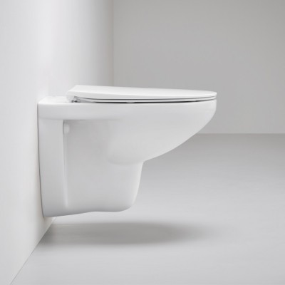 Set vas wc suspendat Rimless, cu capac subtire soft close, Grohe Bau Ceramic 39899000 - amb 1