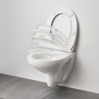 Set vas wc suspendat Rimless, cu capac subtire soft close, Grohe Bau Ceramic 39899000 - amb 2