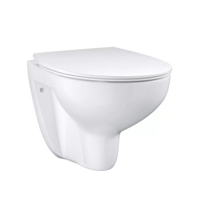 Set vas wc suspendat Rimless, cu capac subtire soft close, Grohe Bau Ceramic 39899000 - detaliu 1
