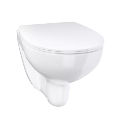 Set vas wc suspendat Rimless, cu capac subtire soft close, Grohe Bau Ceramic 39899000 - detaliu 2