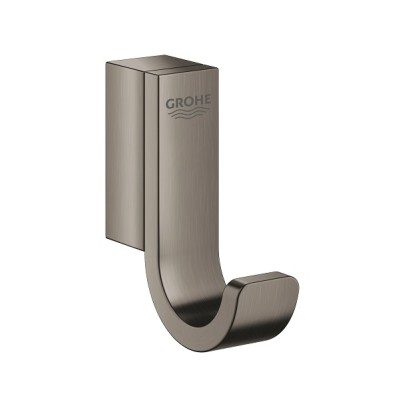 Cuier simplu baie, fixare ascunsa, antracit mat (brushed hard graphite), Grohe Selection 41039AL0