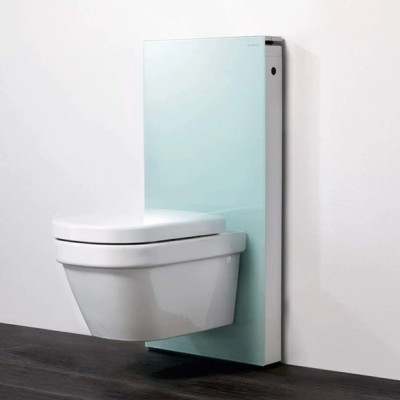 Modul sanitar pentru vas wc suspendat, 101 cm, panou frontal din sticla mint, Geberit Monolith 131.021.SL.5