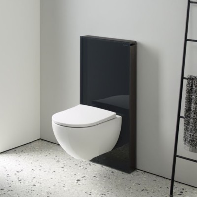 Modul sanitar pentru vas wc suspendat, 101 cm, panou frontal din sticla neagra, Geberit Monolith 131.021.SJ.6