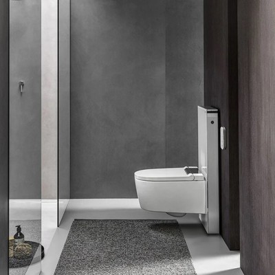 Modul sanitar pentru vas wc suspendat, 101 cm, panou frontal din sticla alba, Geberit Monolith 131.021.SI.5 - amb 4