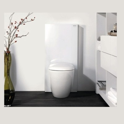 Modul sanitar pentru vas wc stativ, 101 cm, panou frontal din sticla/piatra, Geberit Monolith Plus - amb 3