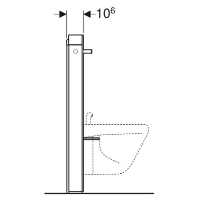 Modul sanitar pentru bideu suspendat, 101 cm, cu suport pentru prosop, Geberit Monolith - tech 2