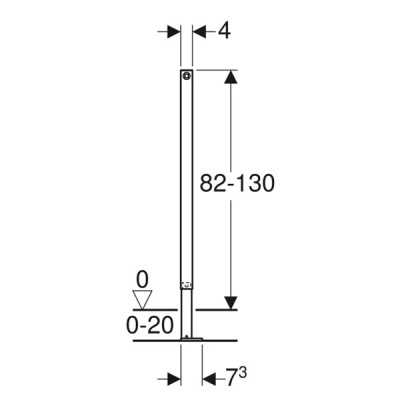 Stalp pe inaltime partiala, 82–130 cm, Geberit Duofix 111.825.00.1 - tech 1