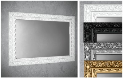 Oglinda Eban 98x70 cm Barokko Bianco Lucido