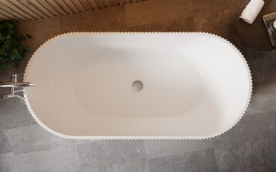 Cada de baie freestanding, ovala alba (white), Besco Giuliana WAS-170-GL - amb 2