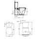 Set vas wc cu rezervor Arc, cu alimentare laterala, Ideal Standard Connect E803601+E786101 - tech