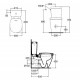Set vas wc cu functie de bideu si rezervor alimentare laterala Cube, Ideal Standard Connect E781701+E797101 - tech