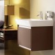 Mobilier de baie cu un sertar si lavoar Cube, Ideal Standard Connect Air, Maro inchis (structura) + Alb mat (rama) a